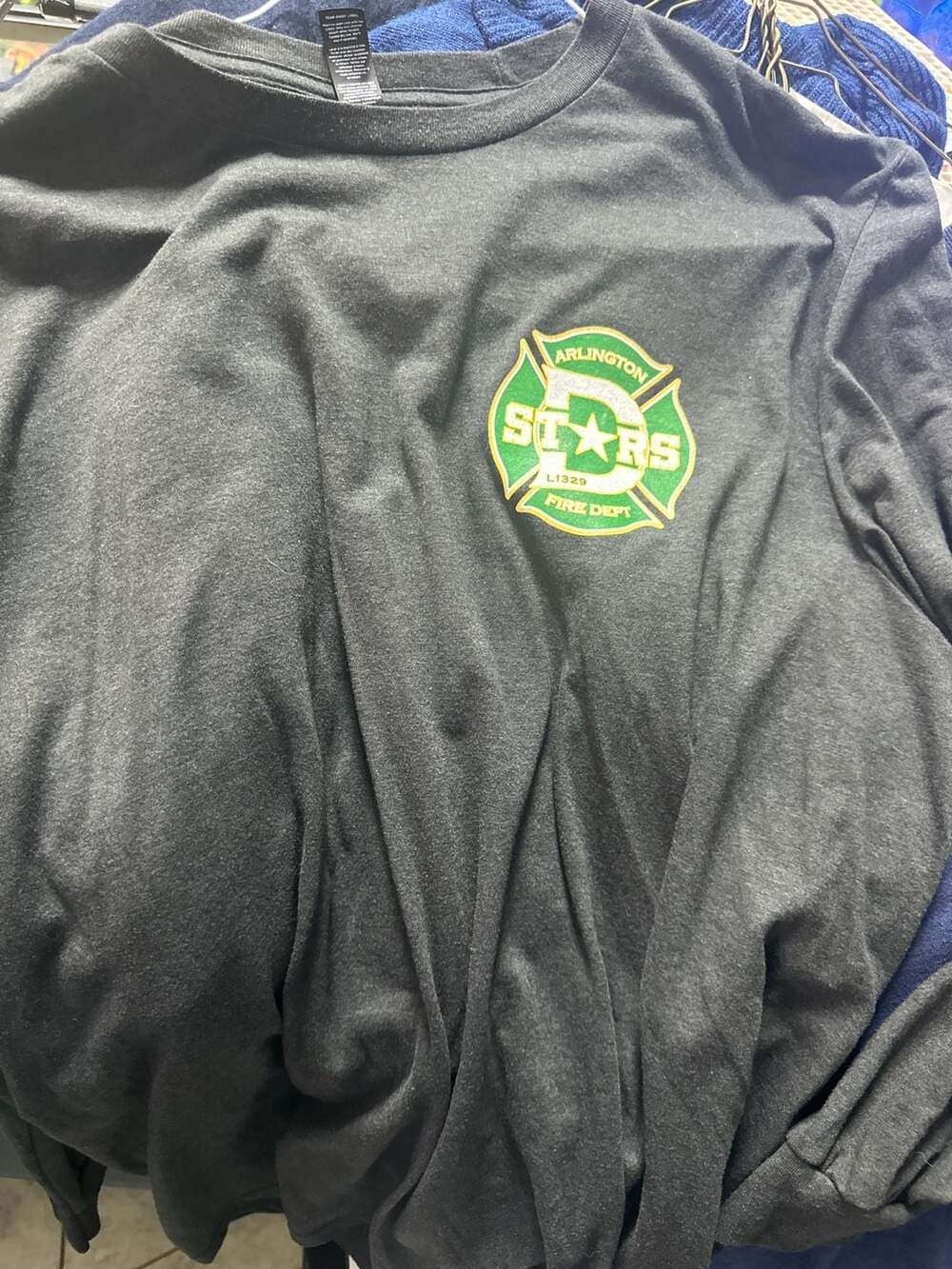 District Perfect Tri Long Sleeve Arlington Fire Dept L1329 Stars Tee XL